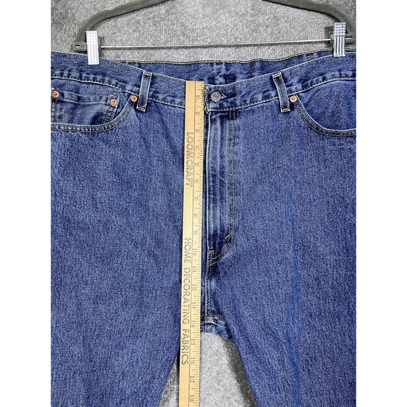 Levis 505 Jeans Mens Size 42x29 Straight Leg Blue Denim Cotton Pockets - Picture 8 of 10